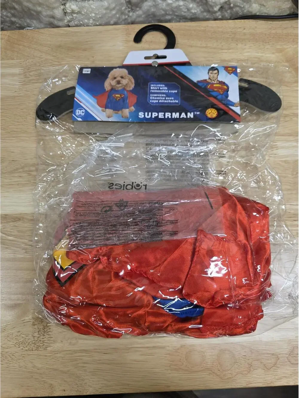 RUBIE’S SUPERMAN PET COSTUME FOR DOGS/CATS DC COMICS LARGE